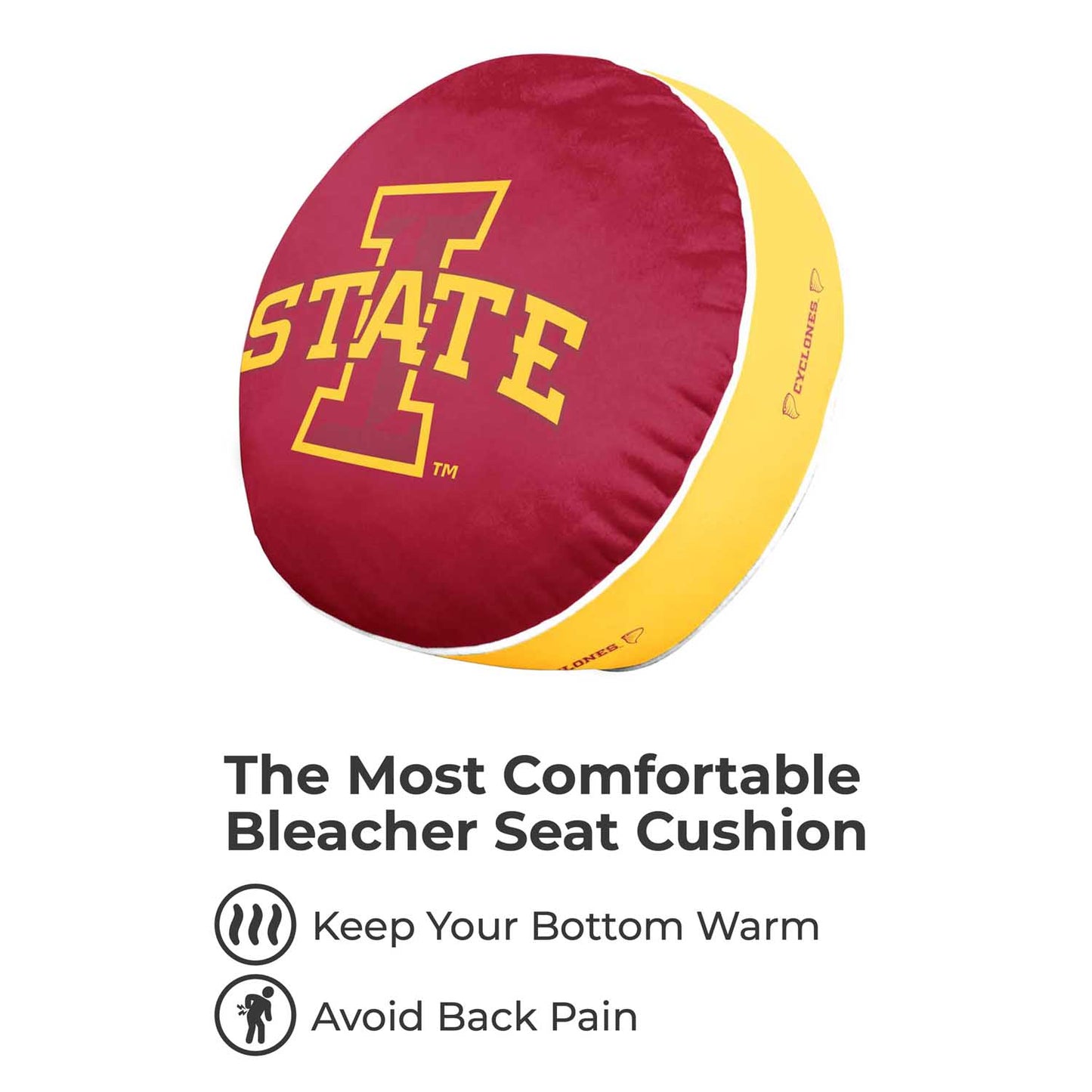 Iowa State Cyclones Team Logo 15 Inch Ultra Soft Stretch Plush Pillow - Maroon