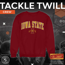 Iowa State Cyclones NCAA Adult Tackle Twill Crewneck Sweatshirt - Cardinal