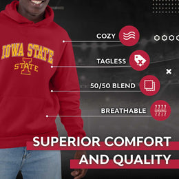 Iowa State Cyclones Campus Colors Adult Arch & Logo Soft Style Gameday Hooded Sweatshirt  - Cardinal