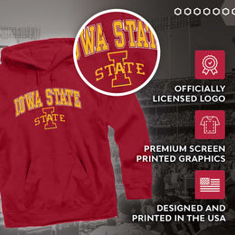 Iowa State Cyclones Campus Colors Adult Arch & Logo Soft Style Gameday Hooded Sweatshirt  - Cardinal