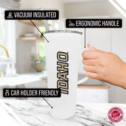Idaho Vandals NCAA Stainless Steel 20oz Roadie With Handle & Dual Option Lid With Straw - White