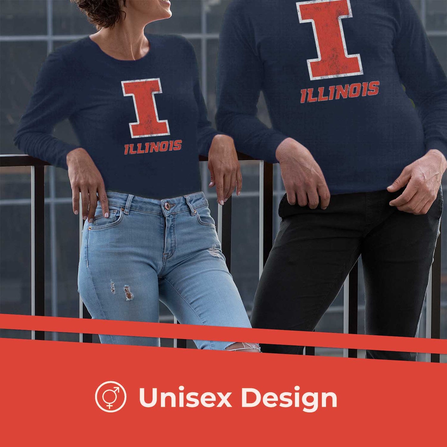 Illinois Fighting Illini NCAA MVP Adult Long-Sleeve Shirt - Navy