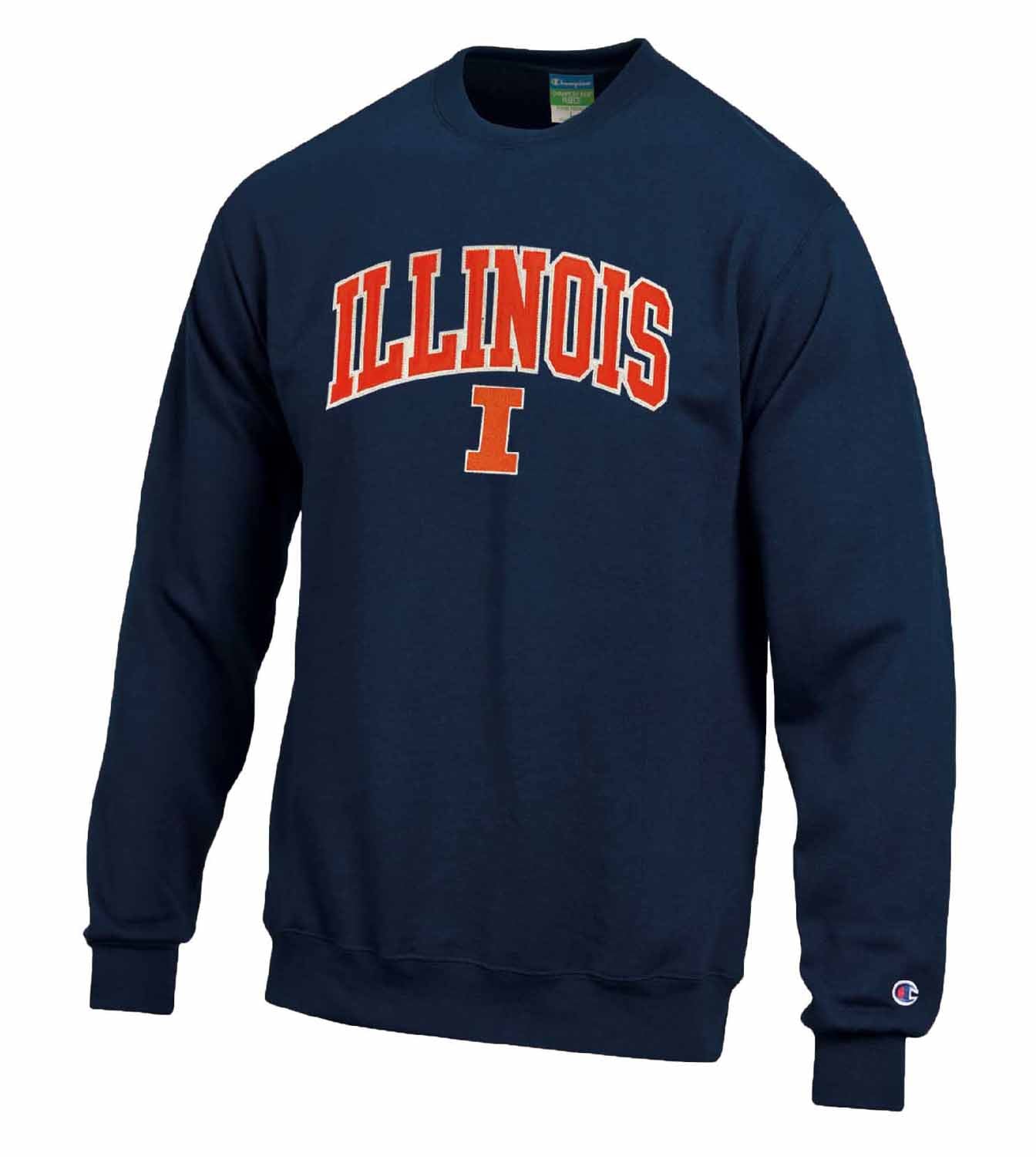 Illinois Fighting Illini Adult Tackle Twill Crewneck - Navy