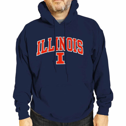 Illinois Fighting Illini NCAA Adult Tackle Twill Hooded Sweatshirt - Navy
