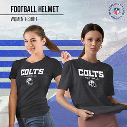 Indianapolis Colts Women's NFL Football Helmet Short Sleeve Tagless T-Shirt - Charcoal