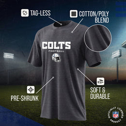 Indianapolis Colts NFL Youth Football Helmet Tagless T-Shirt - Charcoal