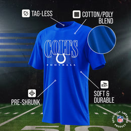Indianapolis Colts NFL Adult Overtime Blueprint Tag-Less T-Shirt - Royal