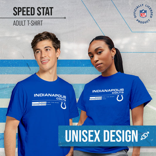 Indianapolis Colts Adult NFL Speed Stat Sheet T-Shirt - Royal