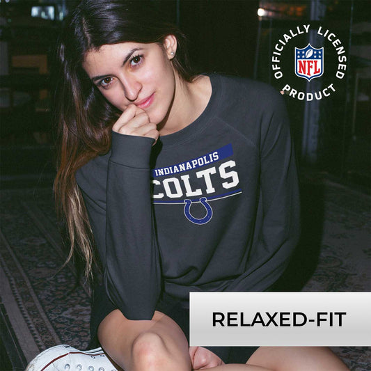 Indianapolis Colts NFL Womens Charcoal Crew Neck Football Apparel - Charcoal