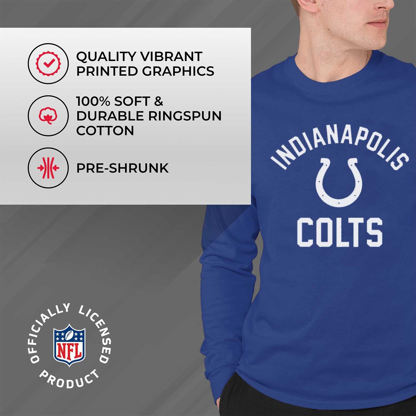Indianapolis Colts NFL Gameday Adult Long Sleeve Shirt - Royal