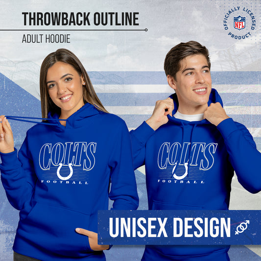 Indianapolis Colts NFL Adult Unisex Overtime Blueprint Soft Fleece Hooded Sweatshirt - Royal