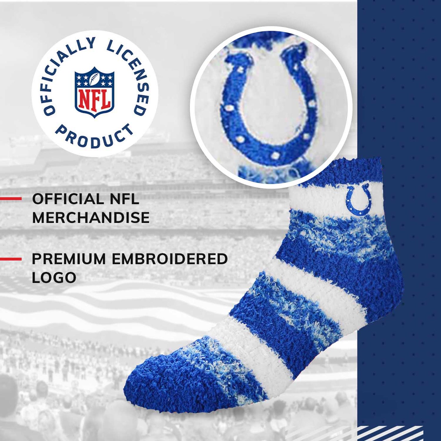 Indianapolis Colts NFL Cozy Soft Slipper Socks - Royal
