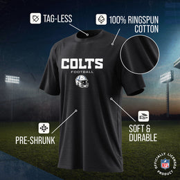 Indianapolis Colts NFL Adult Football Helmet Tagless T-Shirt - Charcoal