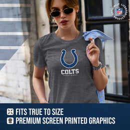 Indianapolis Colts Women's NFL Ultimate Fan Logo Short Sleeve T-Shirt - Charcoal