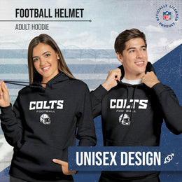 Indianapolis Colts Adult NFL Football Helmet Heather Hooded Sweatshirt  - Charcoal
