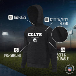Indianapolis Colts Adult NFL Football Helmet Heather Hooded Sweatshirt  - Charcoal