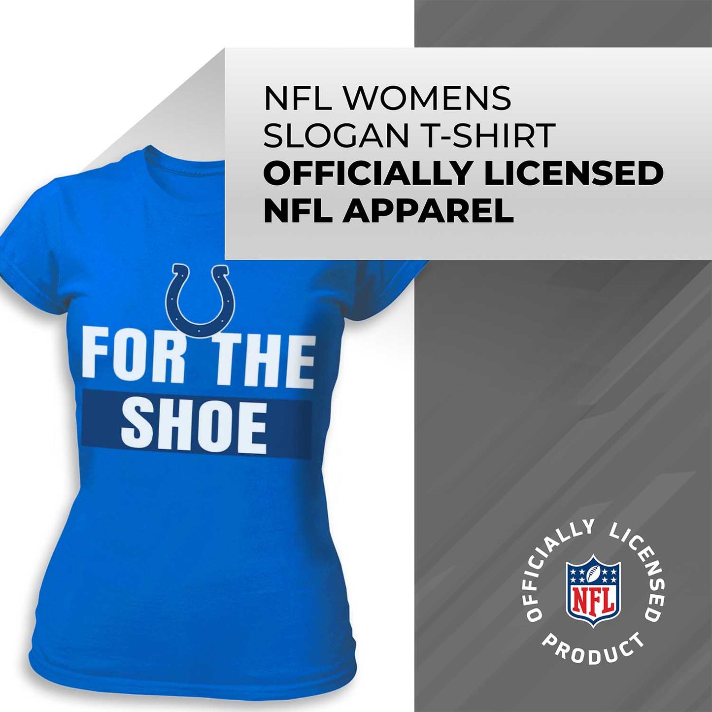 Indianapolis Colts NFL Womens Team Slogan Short Sleeve Tshirt - Royal