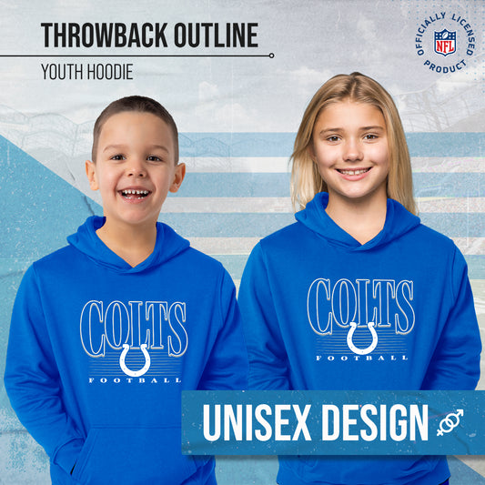 Indianapolis Colts NFL Youth Overtime Blueprint Football Fleece Hooded Sweatshirt - Royal