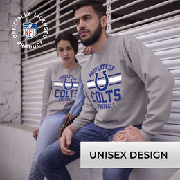 Indianapolis Colts NFL Adult Property Of Crewneck Fleece Sweatshirt - Sport Gray