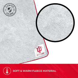 Indiana Hoosiers NCAA Silk Sherpa College Throw Blanket - Crimson