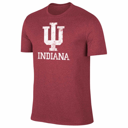 Indiana Hoosiers Adult MVP Heathered Cotton Blend T-Shirt - Crimson