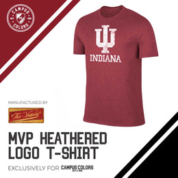 Indiana Hoosiers Adult MVP Heathered Cotton Blend T-Shirt - Crimson