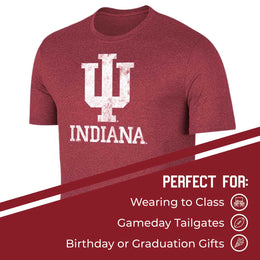 Indiana Hoosiers Adult MVP Heathered Cotton Blend T-Shirt - Crimson