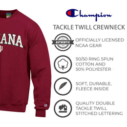 Indiana Hoosiers Adult Tackle Twill Crewneck - Crimson