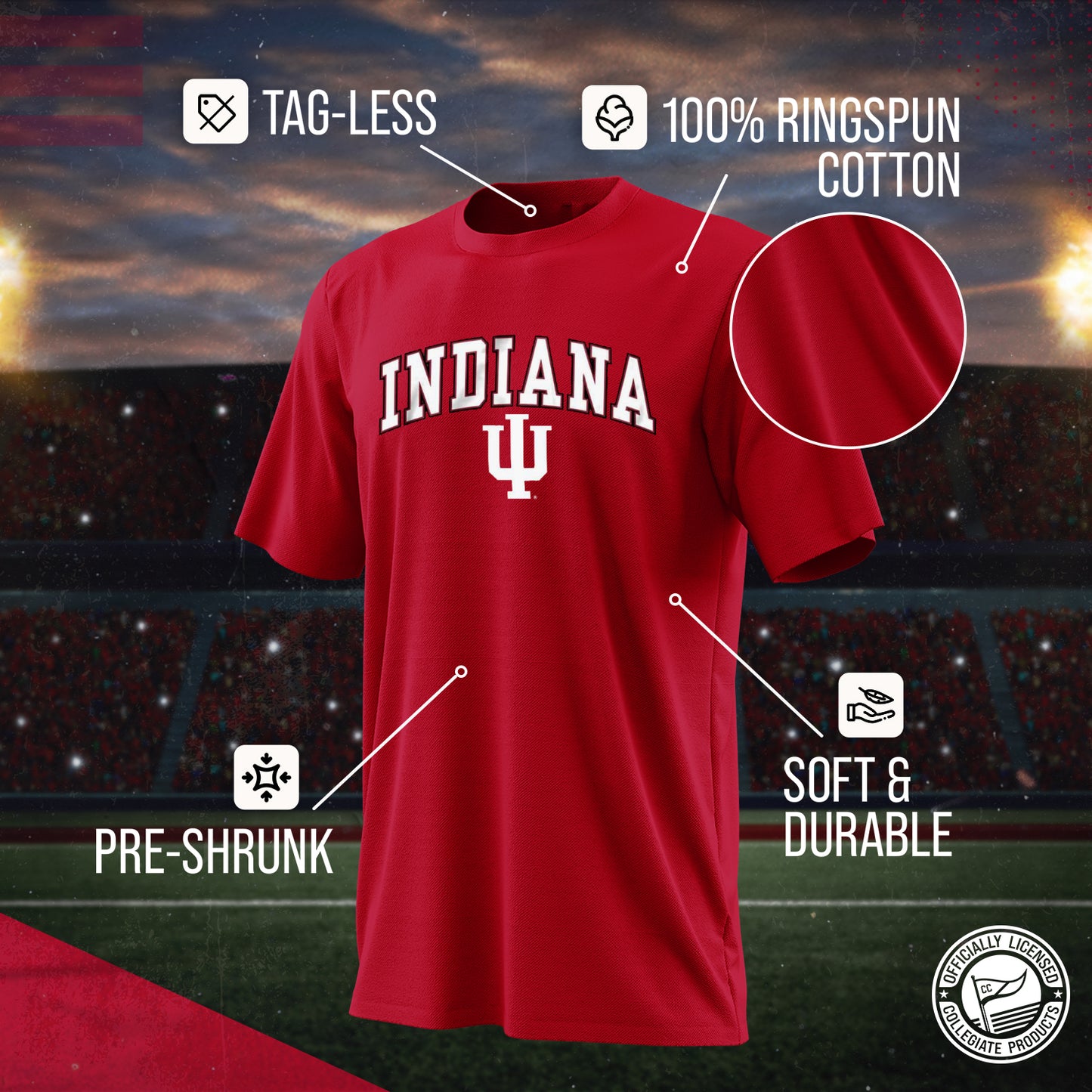 Indiana Hoosiers NCAA Adult Gameday Cotton T-Shirt - Cardinal