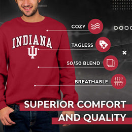 Indiana Hoosiers Campus Colors Adult Arch & Logo Soft Style Gameday Crewneck Sweatshirt  - Cardinal