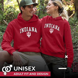 Indiana Hoosiers Adult Arch & Logo Soft Style Gameday Hooded Sweatshirt - Crimson