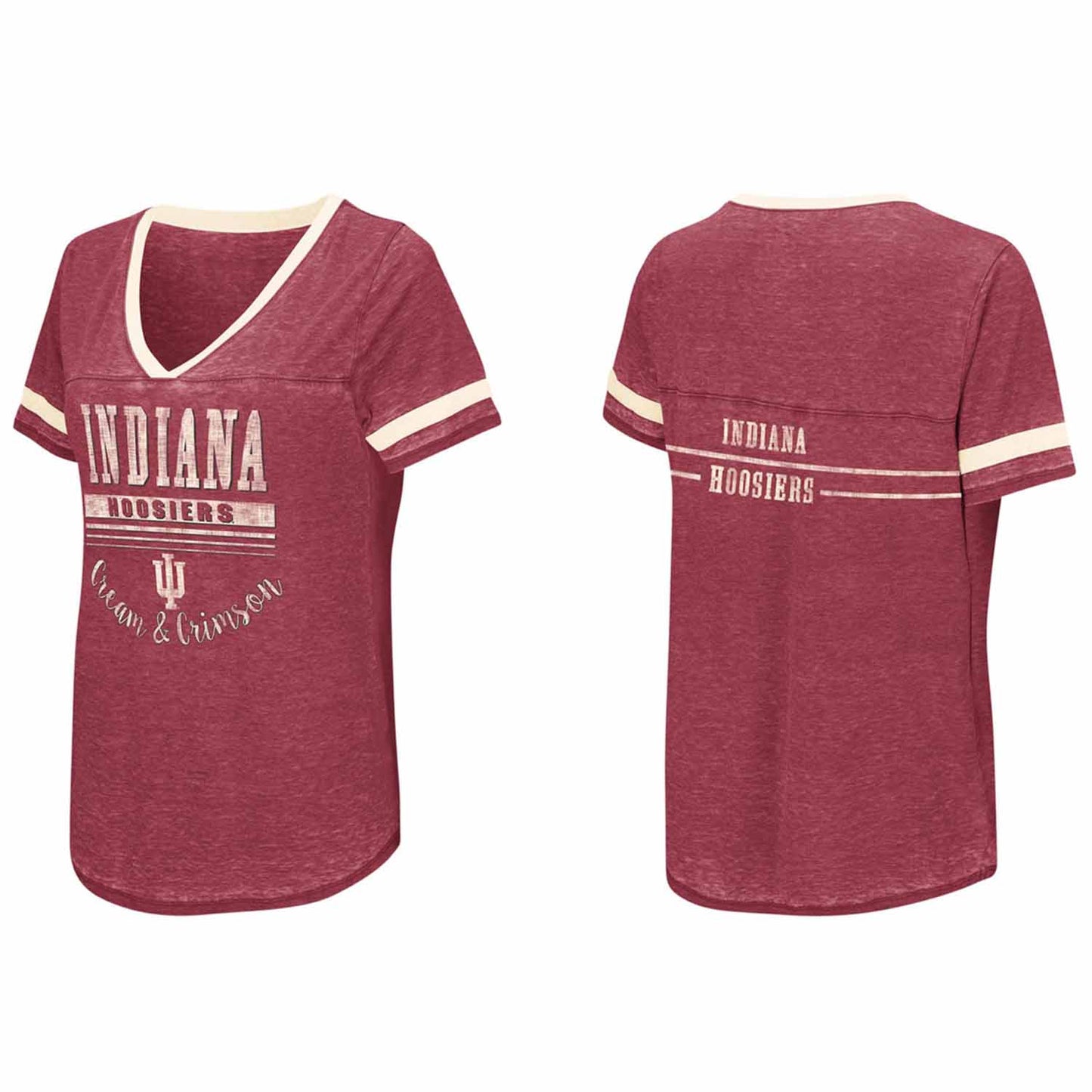 Indiana Hoosiers  Womens NCAA Gunther Jersey T-Shirt - Crimson