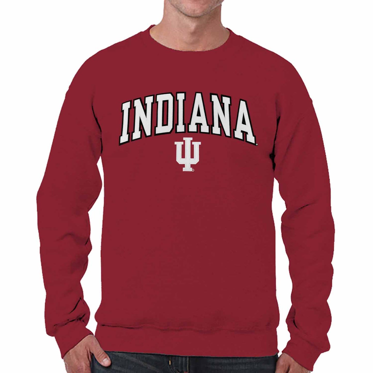 Indiana Hoosiers NCAA Adult Tackle Twill Crewneck Sweatshirt - Crimson