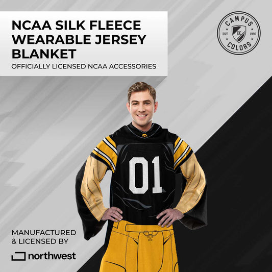 Iowa Hawkeyes NCAA Team Wearable Blanket with Sleeves - Black