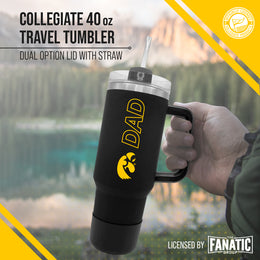 Iowa Hawkeyes Collegiate 40oz Stainless Steel Travel Tumbler with Handle for Dad - Black