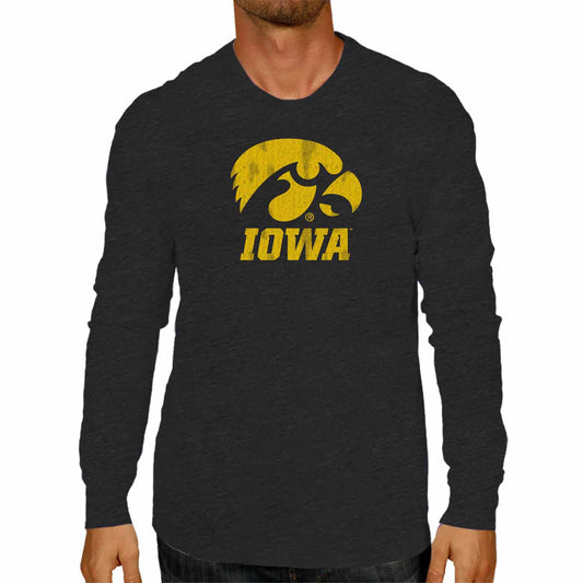 Iowa Hawkeyes NCAA MVP Adult Long-Sleeve Shirt - Black