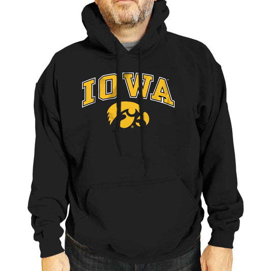 Iowa Hawkeyes Adult Arch & Logo Soft Style Gameday Hooded Sweatshirt - Black