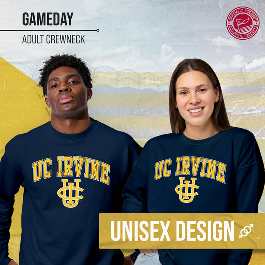 UC-Irvine Anteaters Adult Arch & Logo Soft Style Gameday Crewneck Sweatshirt - Navy