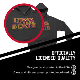 Iowa State Cyclones NCAA Adult Cotton Blend Charcoal Hooded Sweatshirt - Charcoal