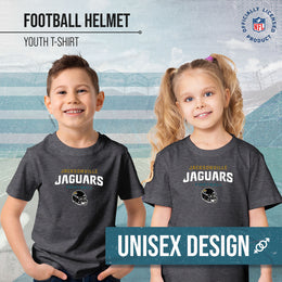 Jacksonville Jaguars NFL Youth Football Helmet Tagless T-Shirt - Charcoal