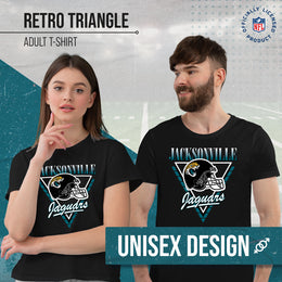 Jacksonville Jaguars NFL Adult Retro Triangle Unisex T-Shirt - Black