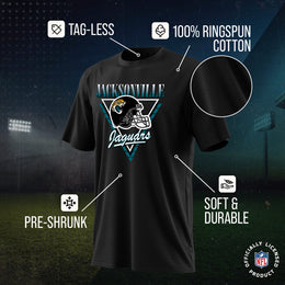 Jacksonville Jaguars NFL Adult Retro Triangle Unisex T-Shirt - Black