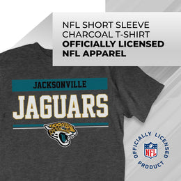 Jacksonville Jaguars NFL Adult Team Block Tagless T-Shirt - Charcoal