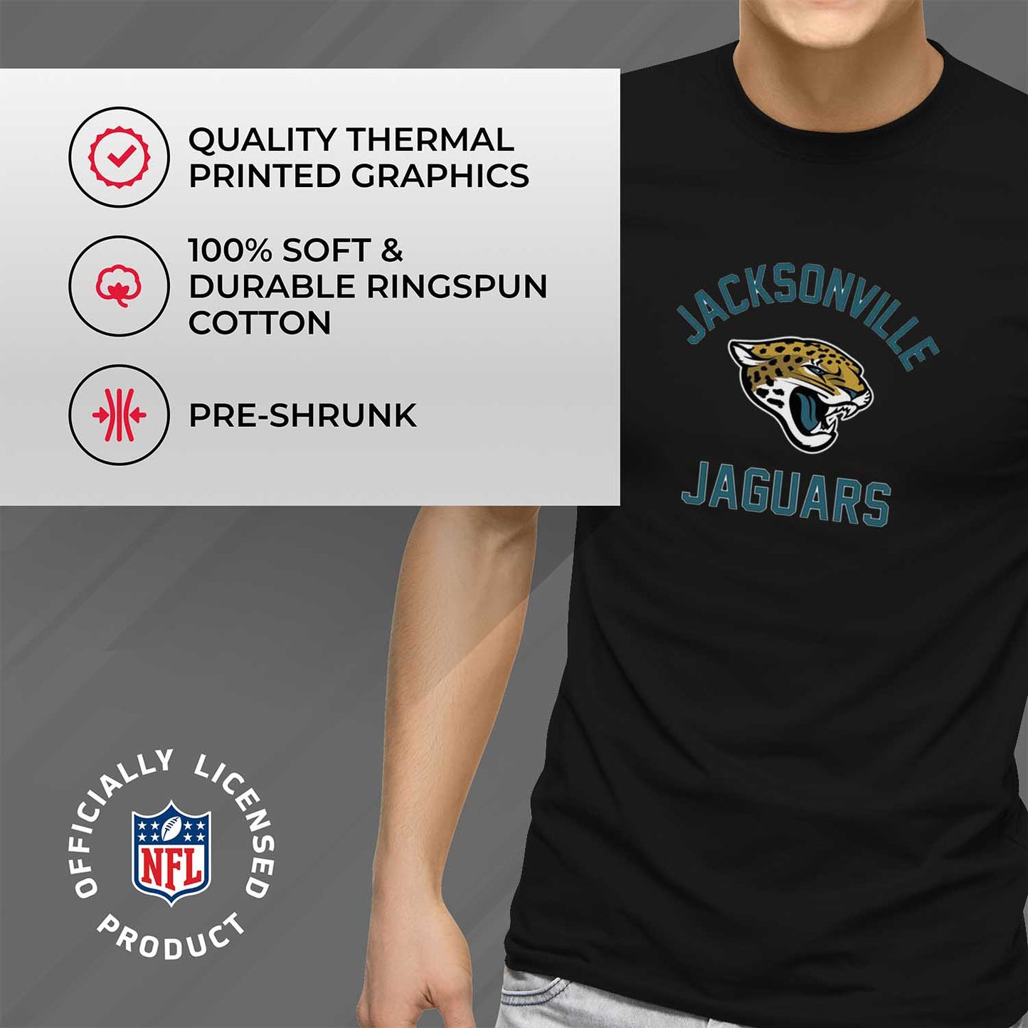 Jacksonville Jaguars NFL Adult Gameday T-Shirt - Black