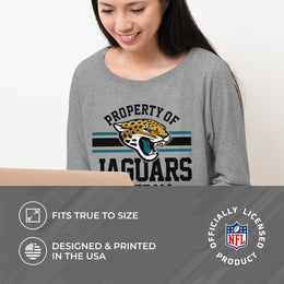 Jacksonville Jaguars NFL Womens Property of Lighweight Crew Neck - Sport Gray