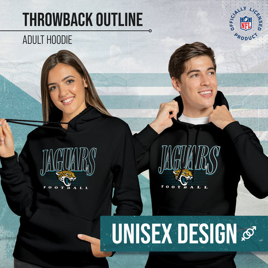 Jacksonville Jaguars NFL Adult Unisex Overtime Blueprint Soft Fleece Hooded Sweatshirt - Black