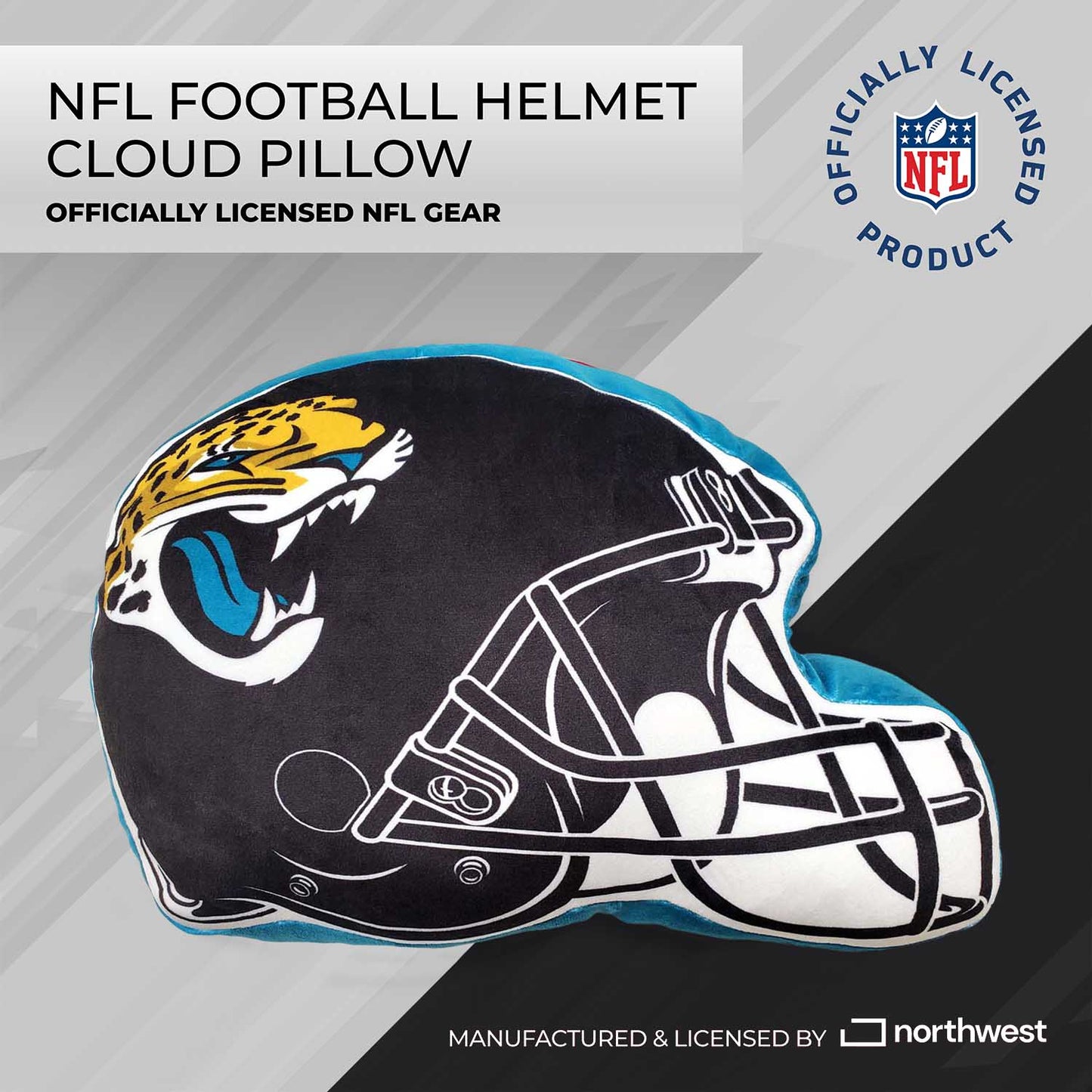 Jacksonville Jaguars NFL Helmet Football Super Soft Plush Pillow - Teal