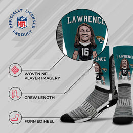 Jacksonville Jaguars NFL Youth V Curve MVP Trevor Lawrence Player Crew Socks - Teal