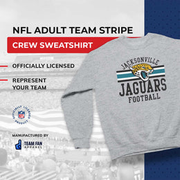 Jacksonville Jaguars NFL Team Stripe Crew Sweatshirt - Sport Gray