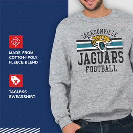 Jacksonville Jaguars NFL Team Stripe Crew Sweatshirt - Sport Gray